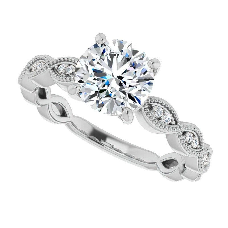 Round Infinity-Styled Moissanite Engagement Ring