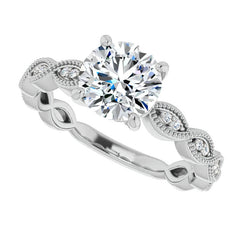 Round Infinity-Styled Moissanite Engagement Ring