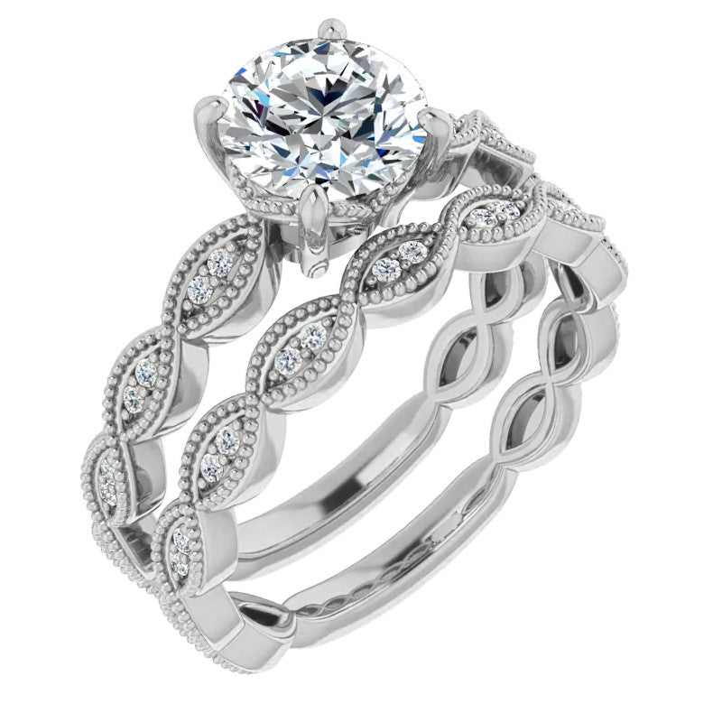 Round Infinity-Styled Moissanite Engagement Ring