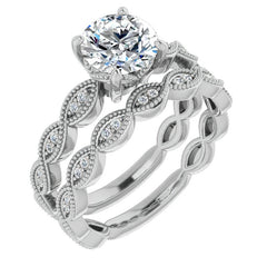 Round Infinity-Styled Moissanite Engagement Ring