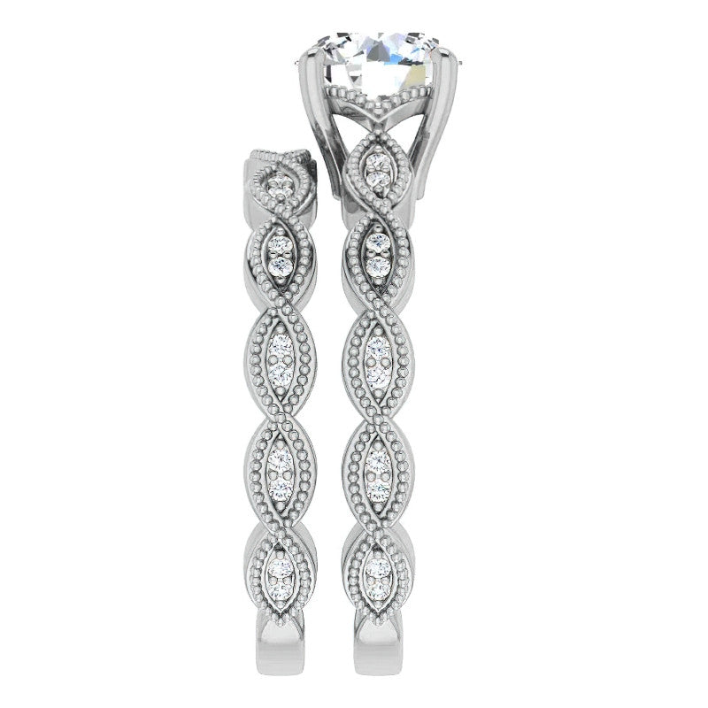 Round Infinity-Styled Moissanite Engagement Ring