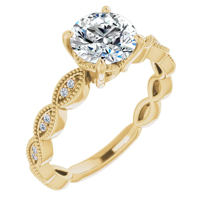 Round Infinity-Styled Moissanite Engagement Ring