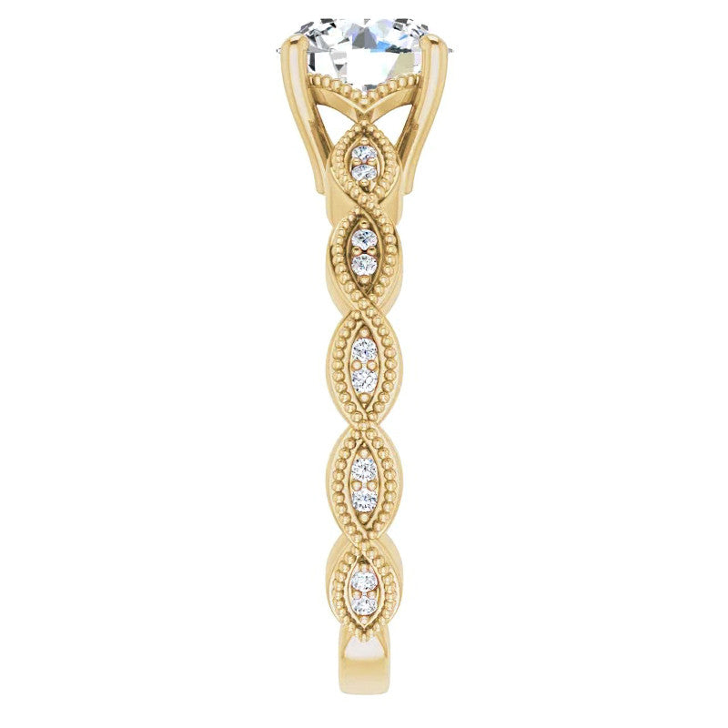 Round Infinity-Styled Moissanite Engagement Ring