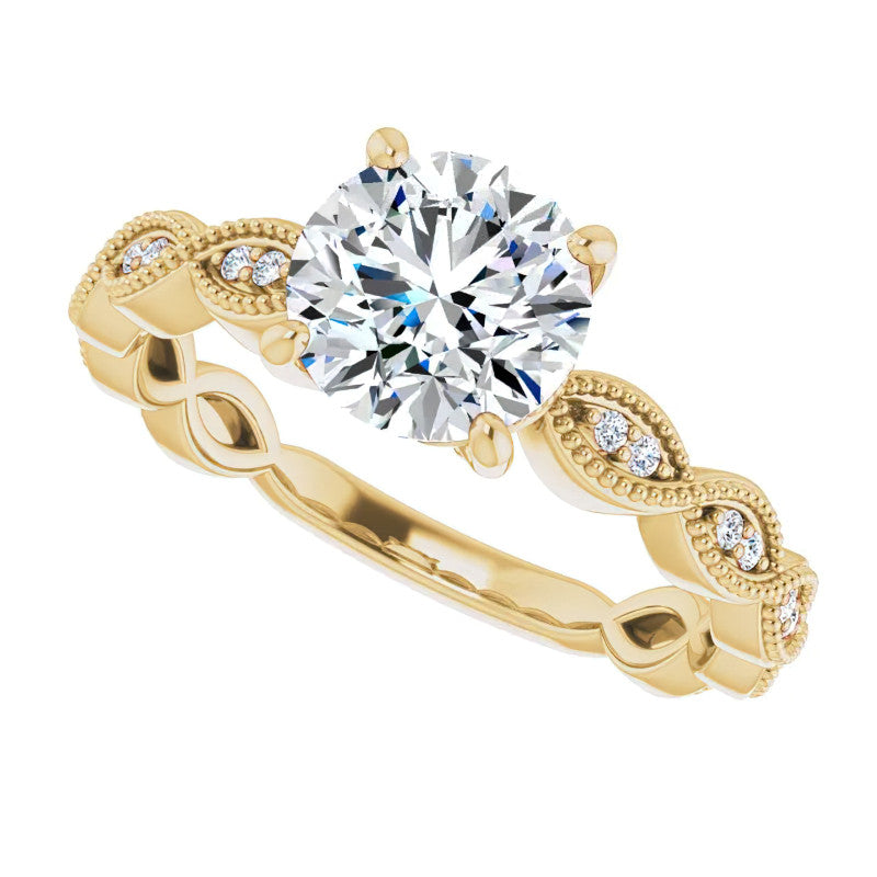 Round Infinity-Styled Moissanite Engagement Ring