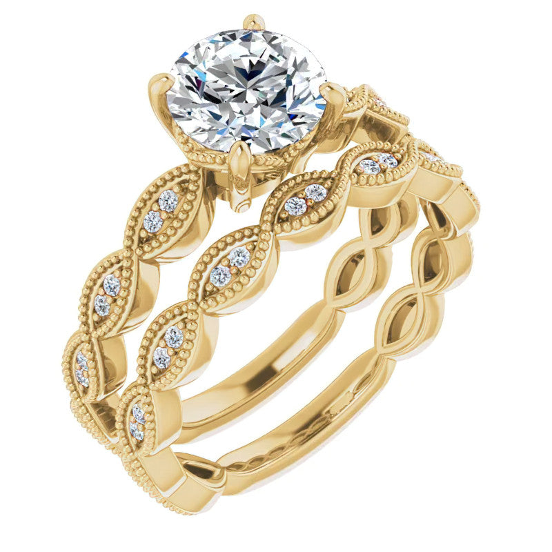 Round Infinity-Styled Moissanite Engagement Ring