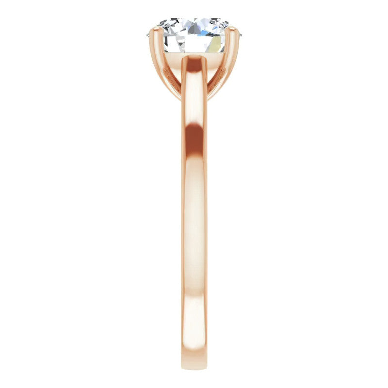 Round Scroll Accented Engagement Ring
