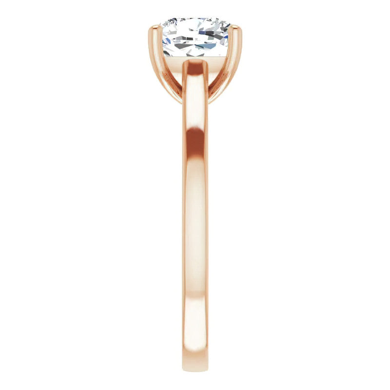 Cushion Moissanite Scroll Accented Engagement Ring