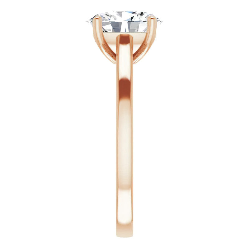 Oval Moissanite Scroll Accented Engagement Ring