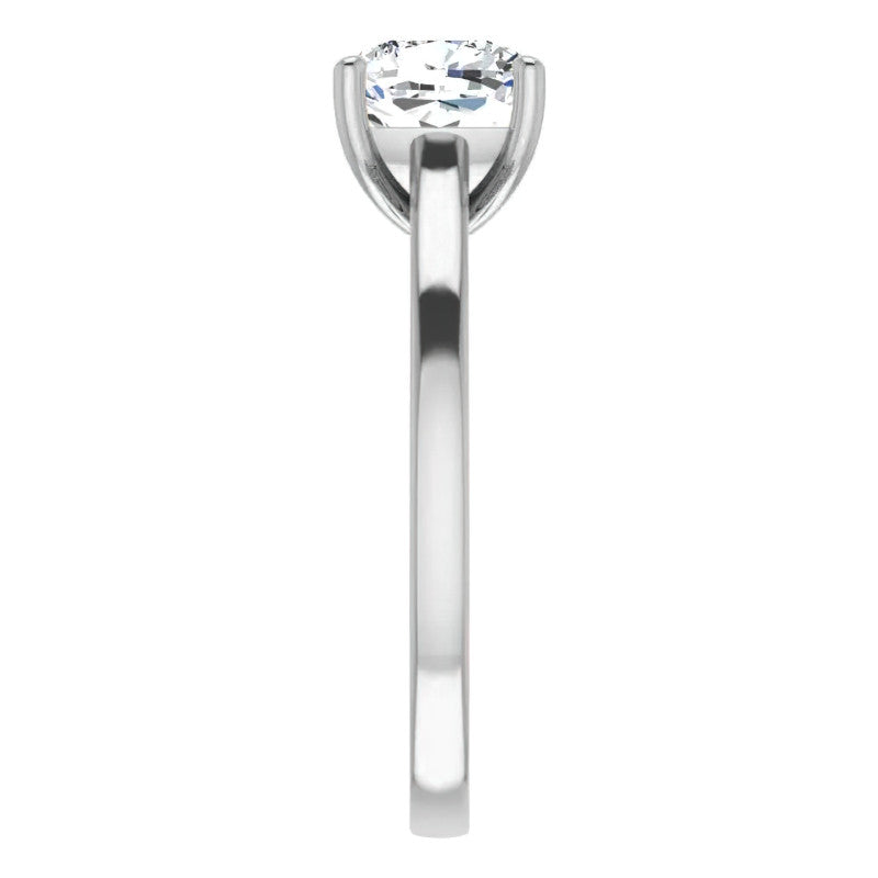 Cushion Moissanite Scroll Accented Engagement Ring