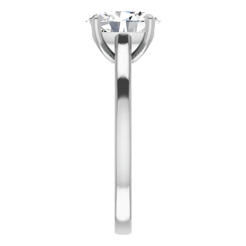 Oval Moissanite Scroll Accented Engagement Ring