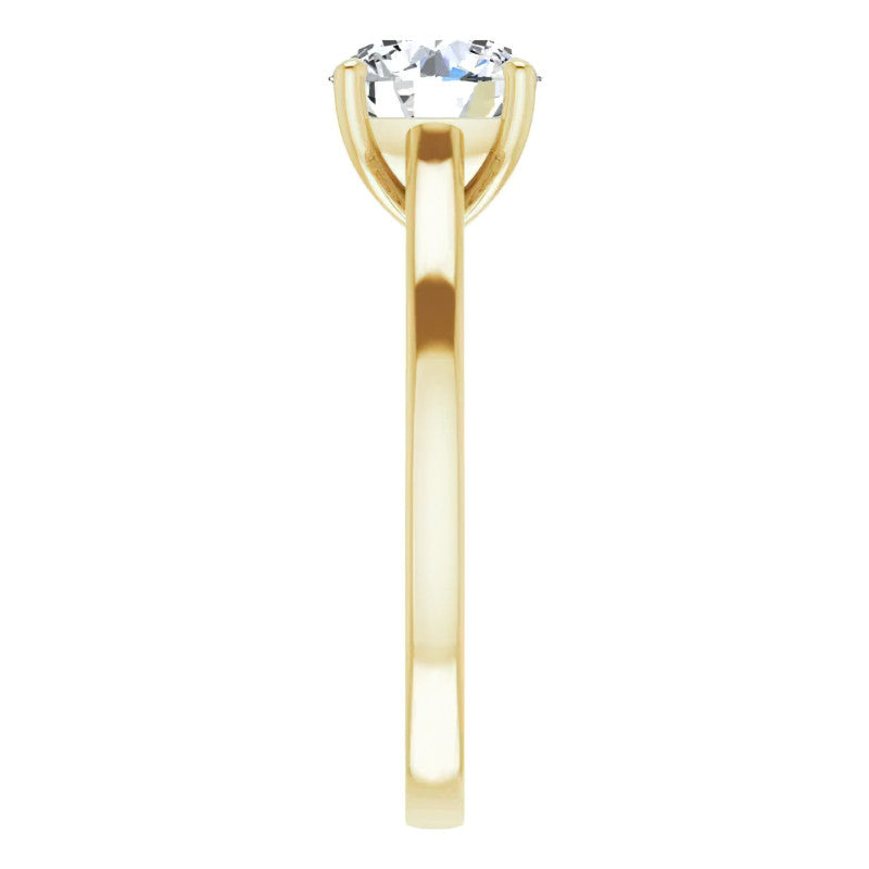 Round Scroll Accented Engagement Ring
