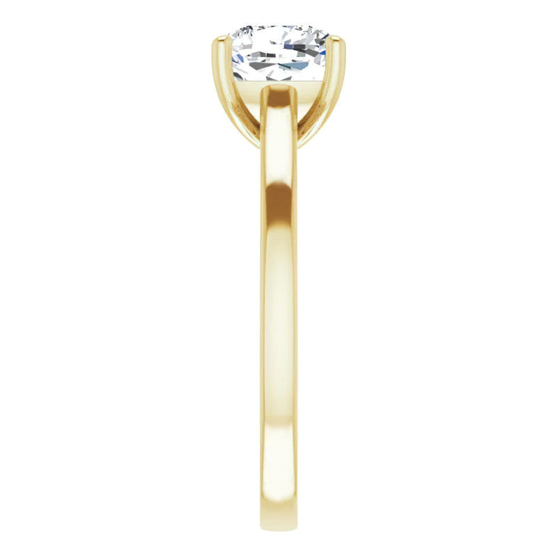 Cushion Moissanite Scroll Accented Engagement Ring