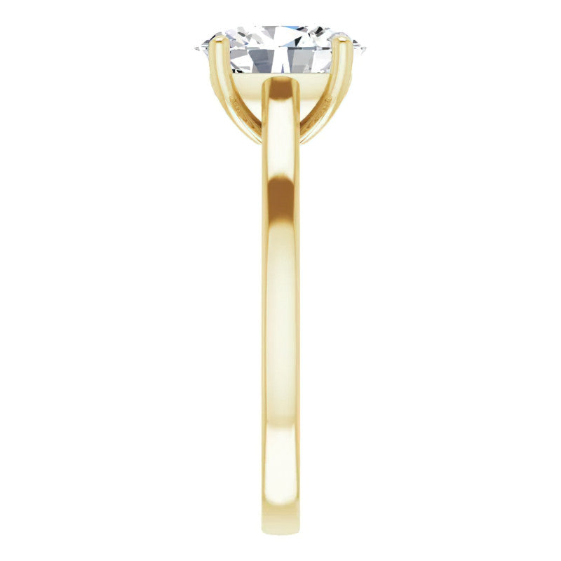 Oval Moissanite Scroll Accented Engagement Ring