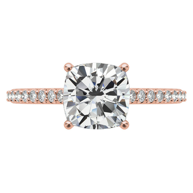 Cushion Moissanite Vintage Engagement Ring with Milgrain