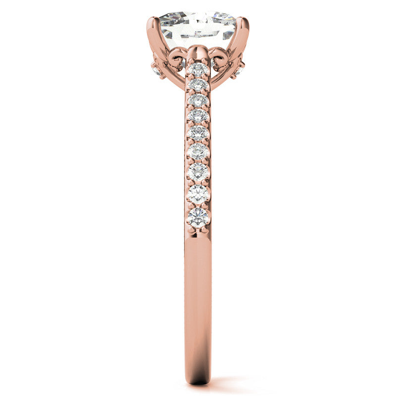 Cushion Moissanite Vintage Engagement Ring with Milgrain