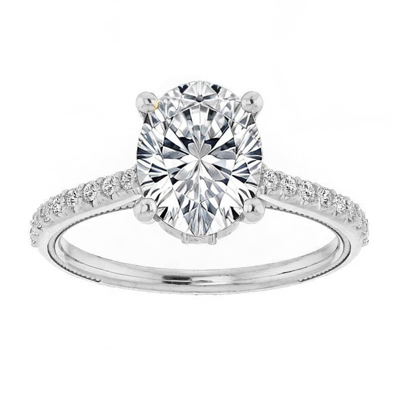Oval Vintage Engagement Ring with Milgrain