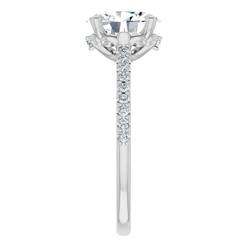 Oval Vintage Engagement Ring with Milgrain