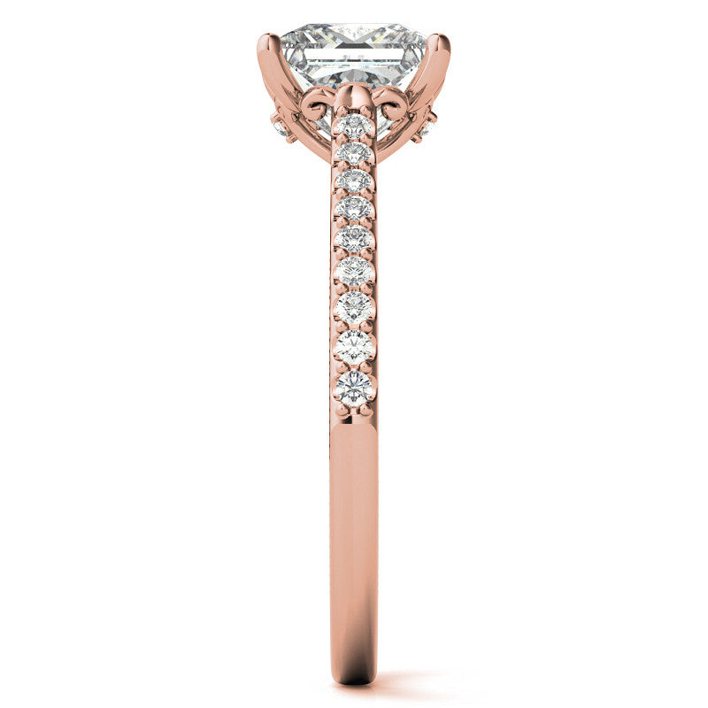 Princess cut Vintage Engagement Ring with Milgrain