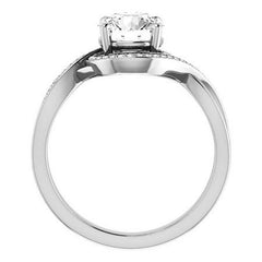 Round Infinity Split Shank Halo Moissanite Engagement Ring