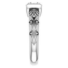 Round Modern Scroll Engagement Ring