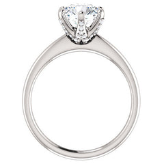 Round Accented Moissanite Engagement Ring