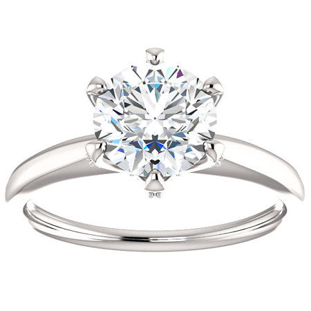 Round Accented Moissanite Engagement Ring