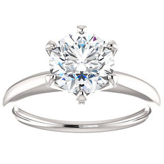 Round Accented Moissanite Engagement Ring
