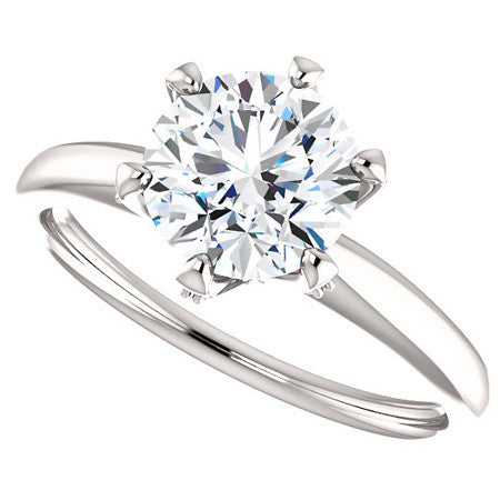 Round Accented Moissanite Engagement Ring