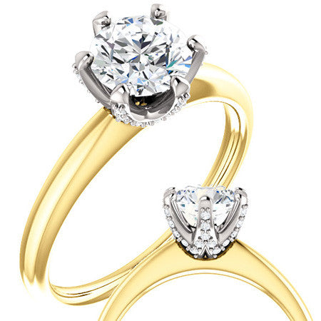 Round Accented Moissanite Engagement Ring