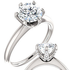 Round Accented Moissanite Engagement Ring
