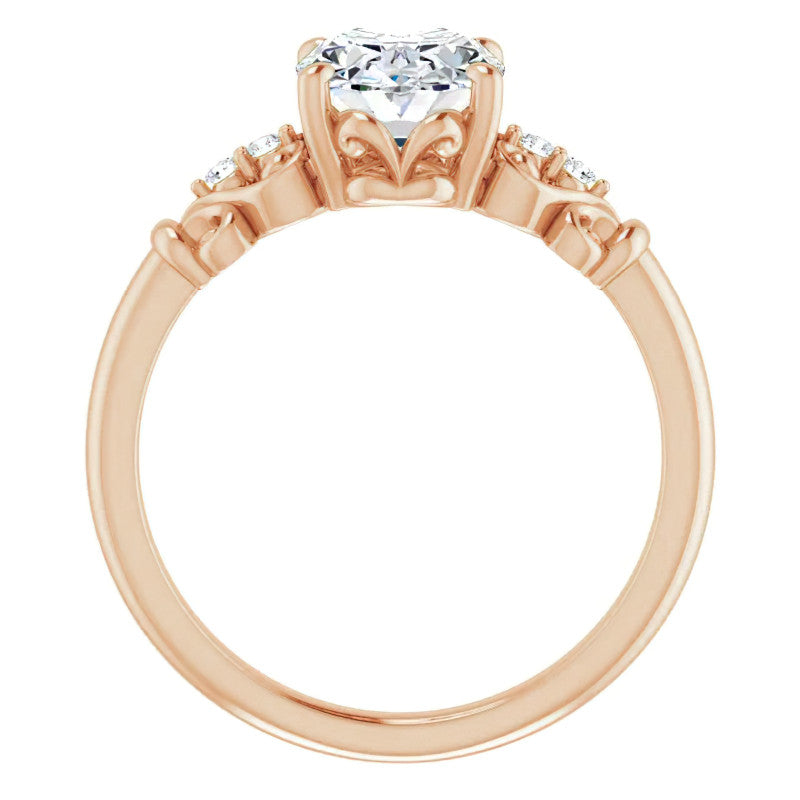 Oval Cut Scroll Engagement Ring