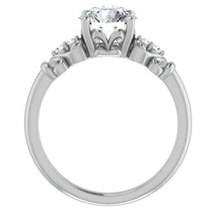 Round Moissanite Scroll Engagement Ring