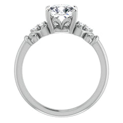 Cushion Scroll Engagement Ring