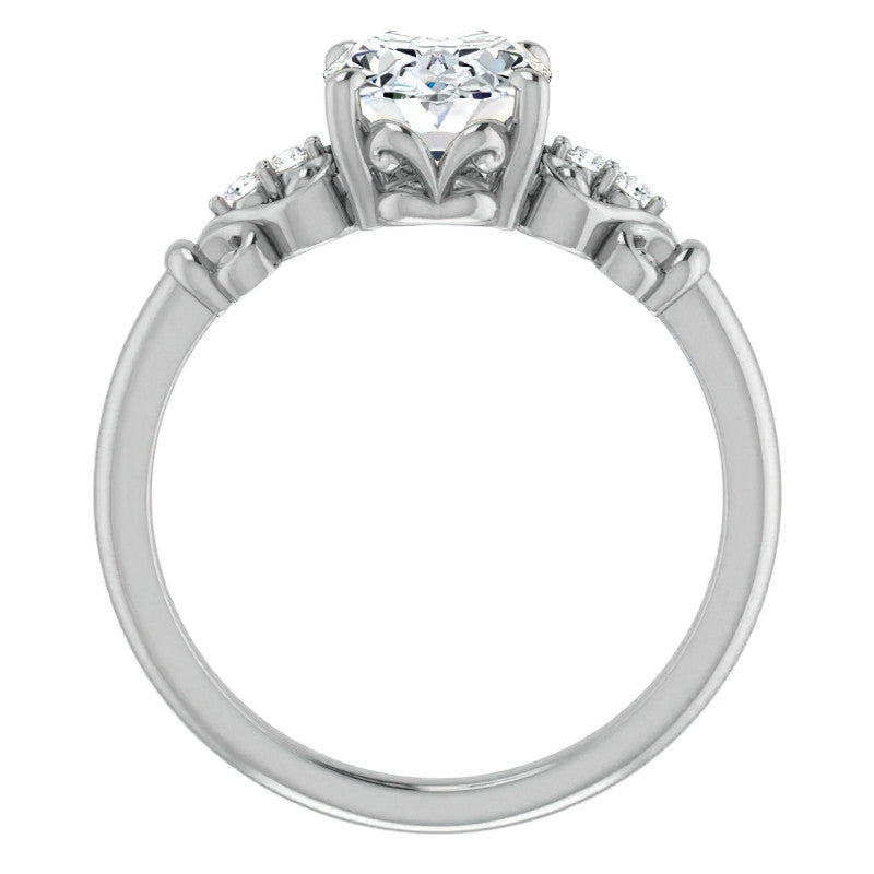 Oval Cut Scroll Engagement Ring