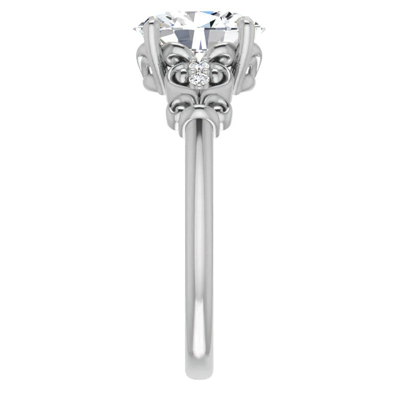 Oval Cut Scroll Engagement Ring
