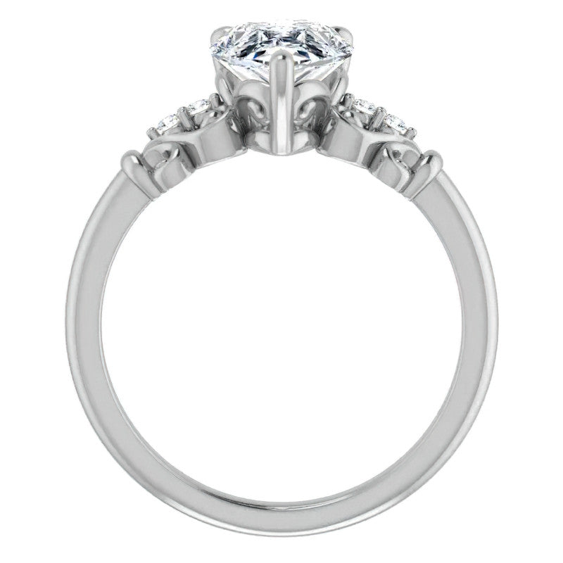 Pear Scroll Engagement Ring
