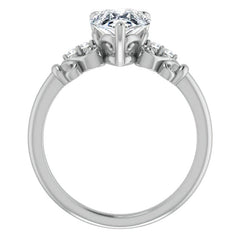 Pear Scroll Engagement Ring