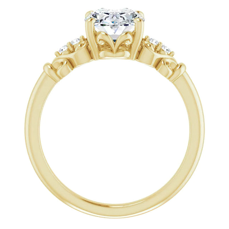 Oval Cut Scroll Engagement Ring