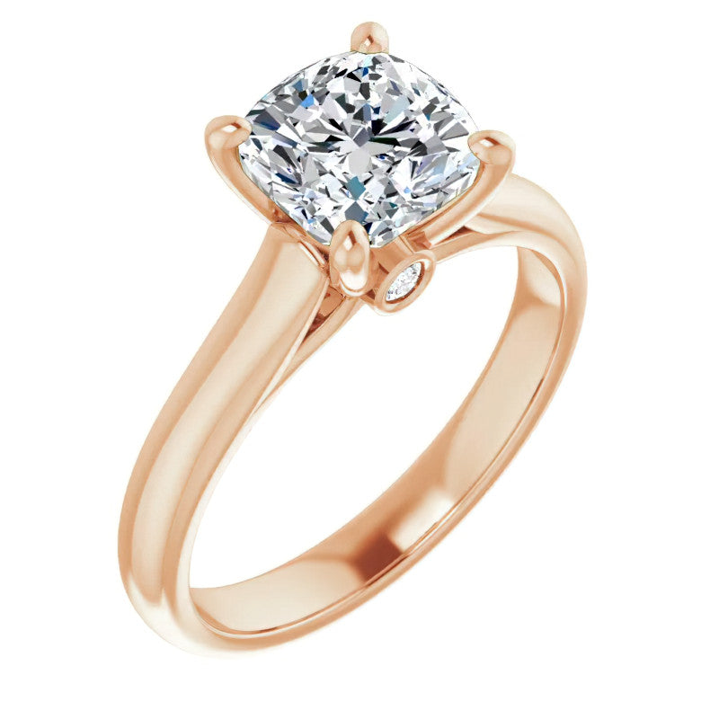 Cushion Moissanite Cathedral Engagement Ring