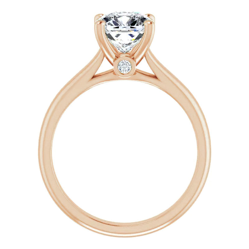 Cushion Moissanite Cathedral Engagement Ring