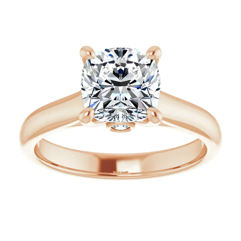 Cushion Moissanite Cathedral Engagement Ring
