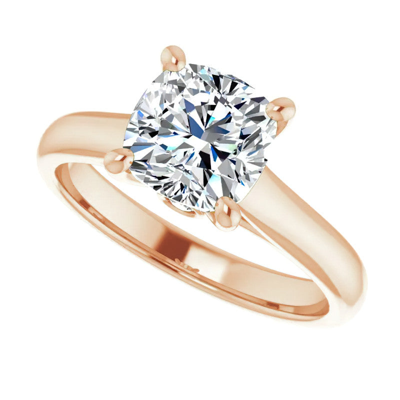 Cushion Moissanite Cathedral Engagement Ring