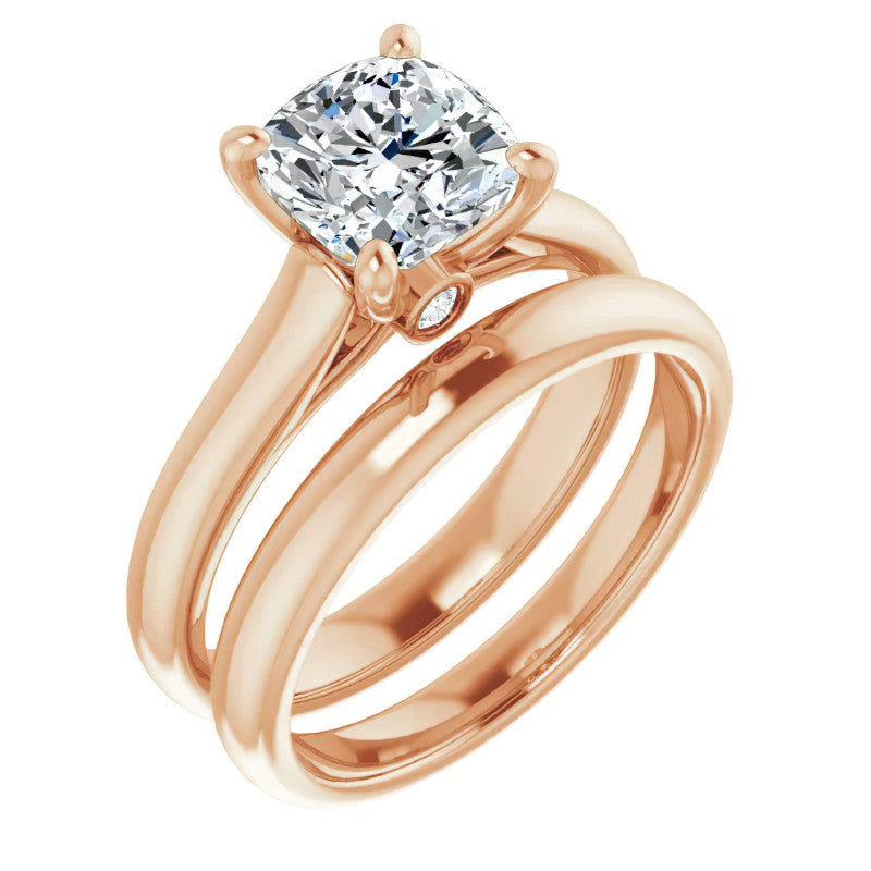 Cushion Moissanite Cathedral Engagement Ring