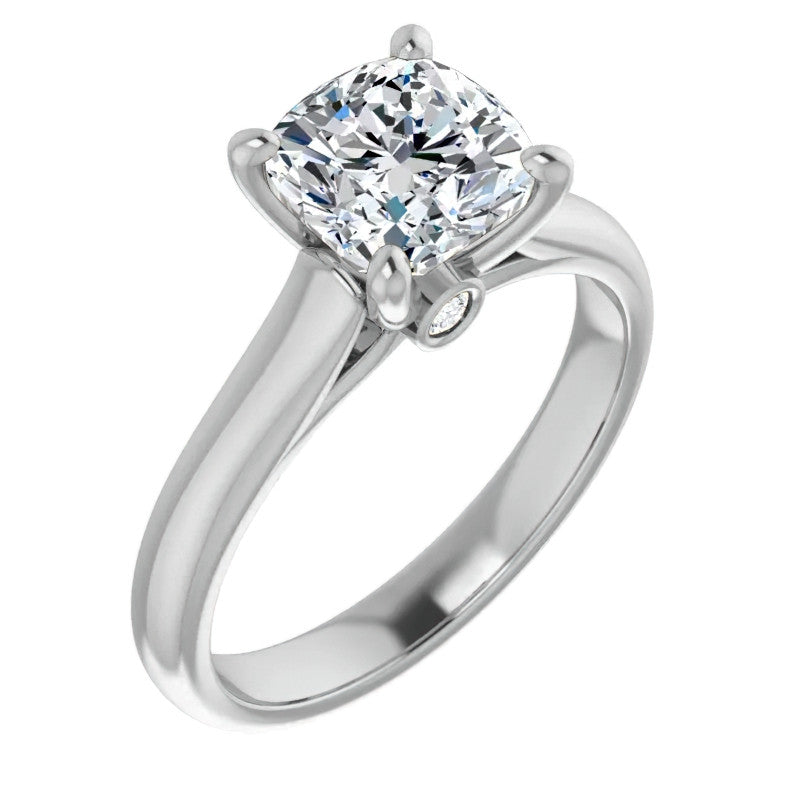 Cushion Moissanite Cathedral Engagement Ring