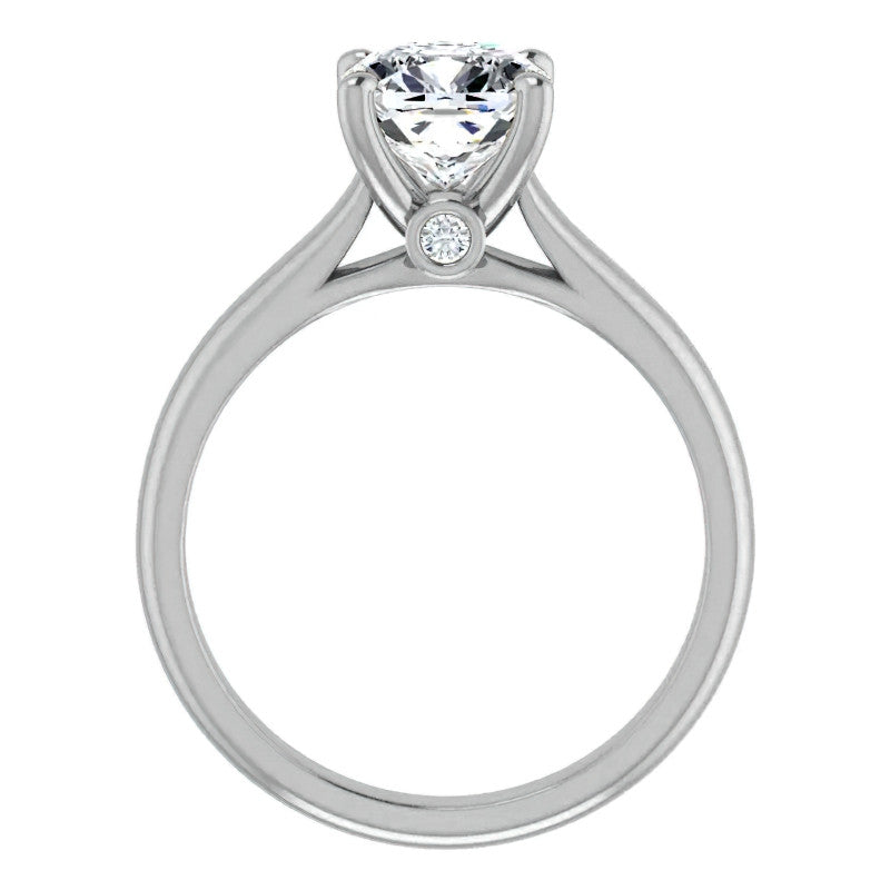 Cushion Moissanite Cathedral Engagement Ring