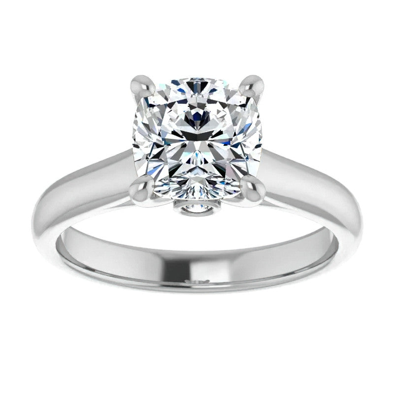 Cushion Moissanite Cathedral Engagement Ring