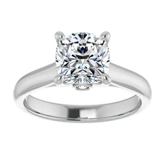 Cushion Moissanite Cathedral Engagement Ring