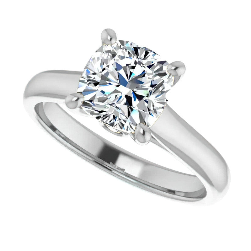 Cushion Moissanite Cathedral Engagement Ring