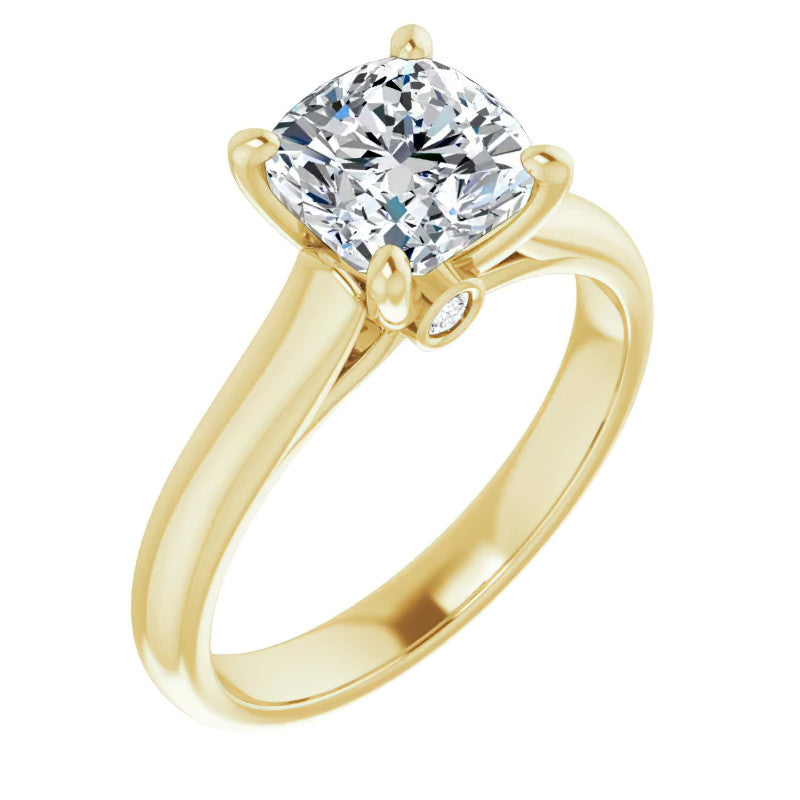 Cushion Moissanite Cathedral Engagement Ring