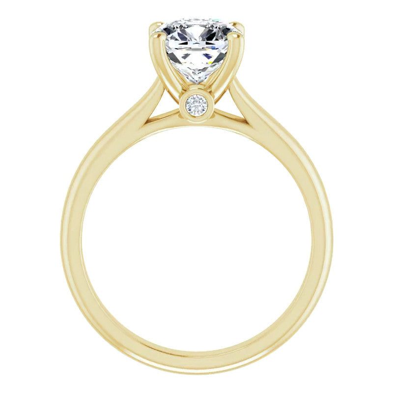 Cushion Moissanite Cathedral Engagement Ring